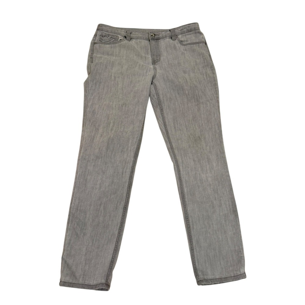 Sassy spectacular Christopher & Banks Gray‎ Jeans Sequin Embroidered Pockets 12